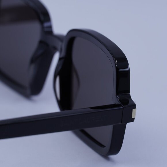 Saint Laurent SL332 001 Sunglasses Black Rectangle Frame, Black Lenses - Picture 6 of 11